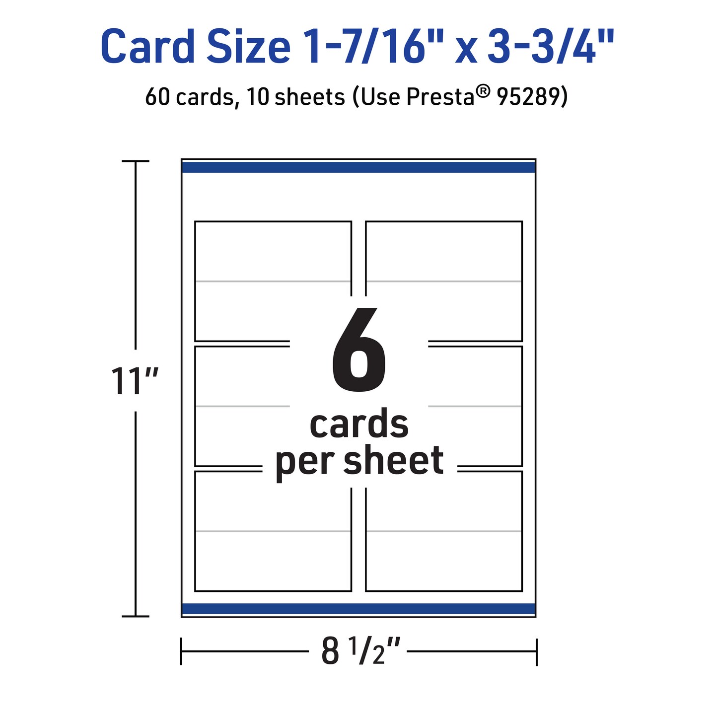 Avery Glossy White Place Cards, 1-7/16&#x22; x 3-3/4&#x22; Rectangle
