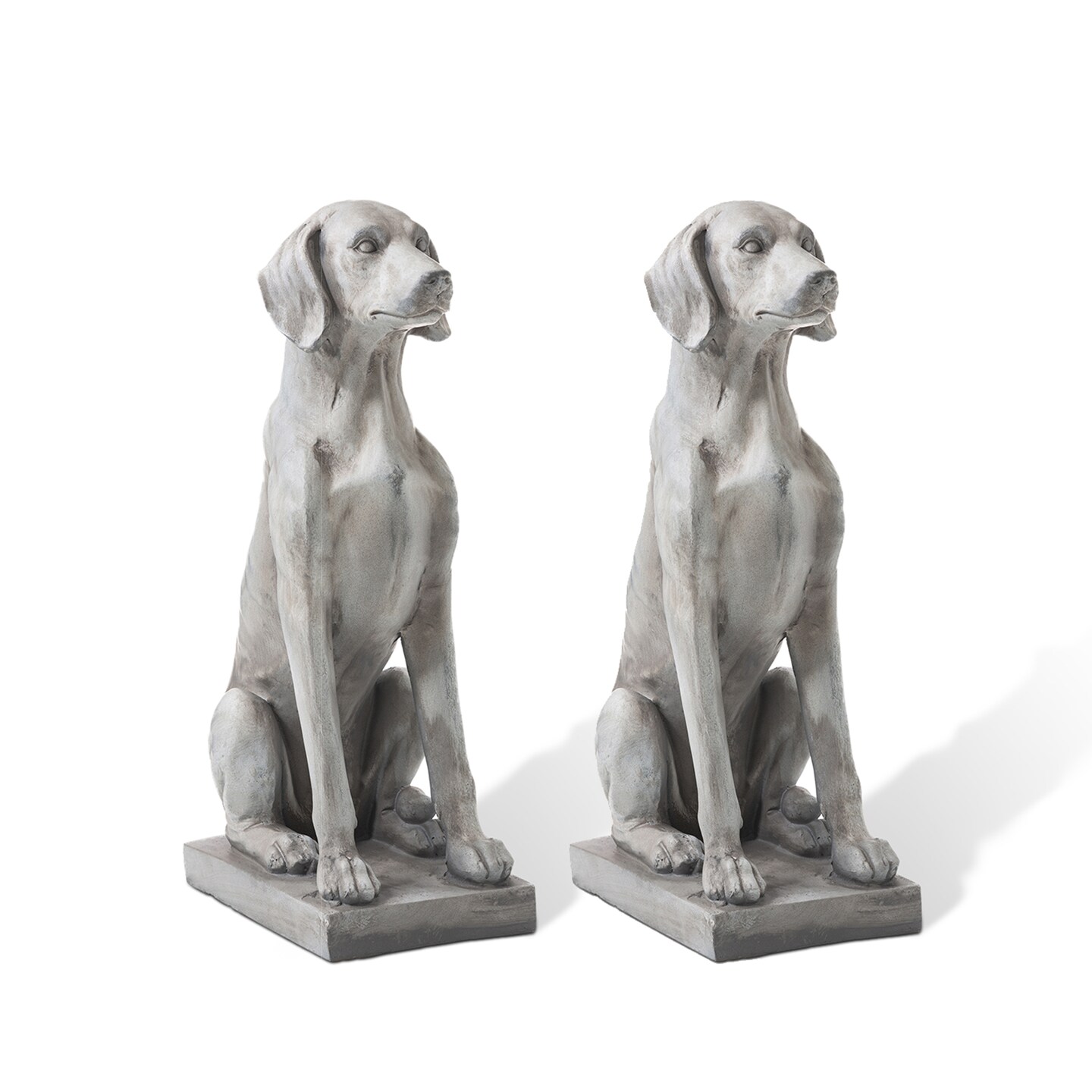 Set of 2 28.25&#x22;H MGO Sitting Labrador Retriever Dog Statue