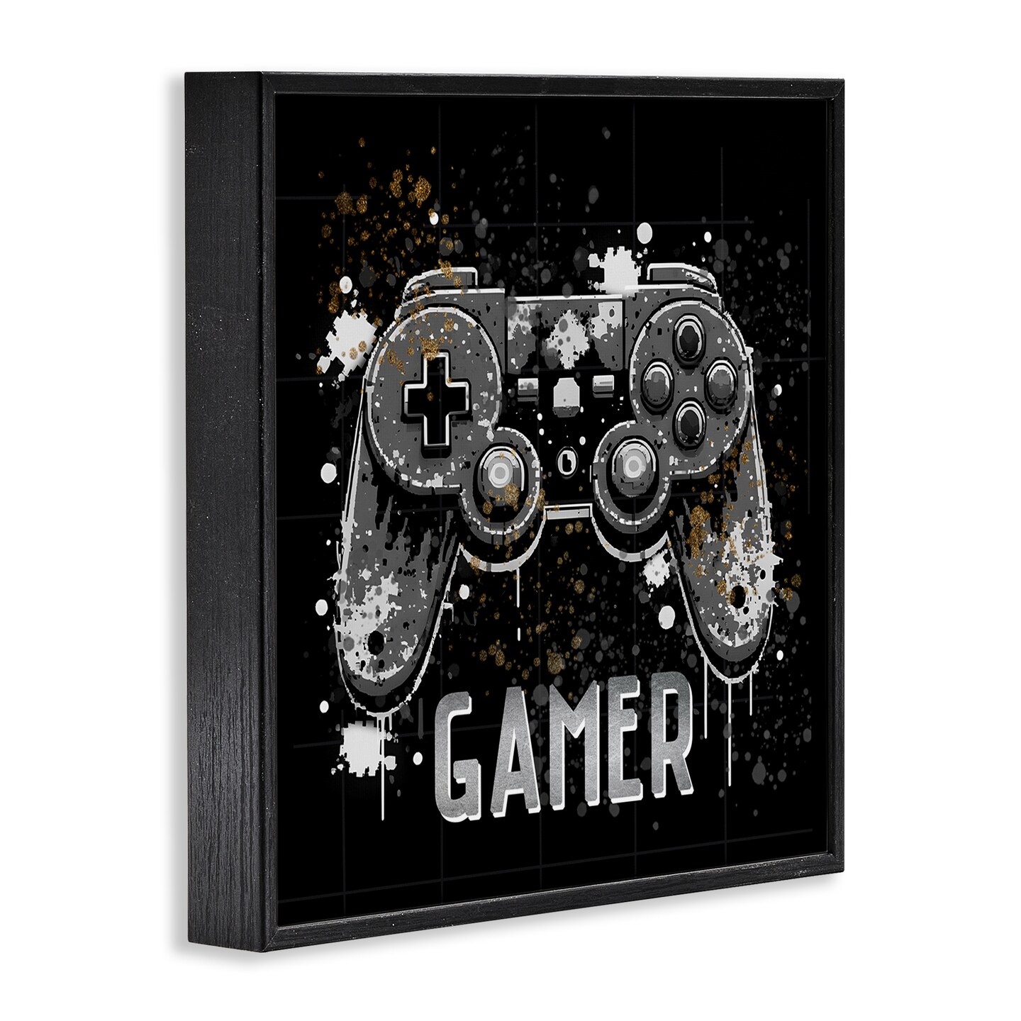 Stupell Industries Pixel Style Gamer Framed Giclee Wall Art Design by Kim Allen