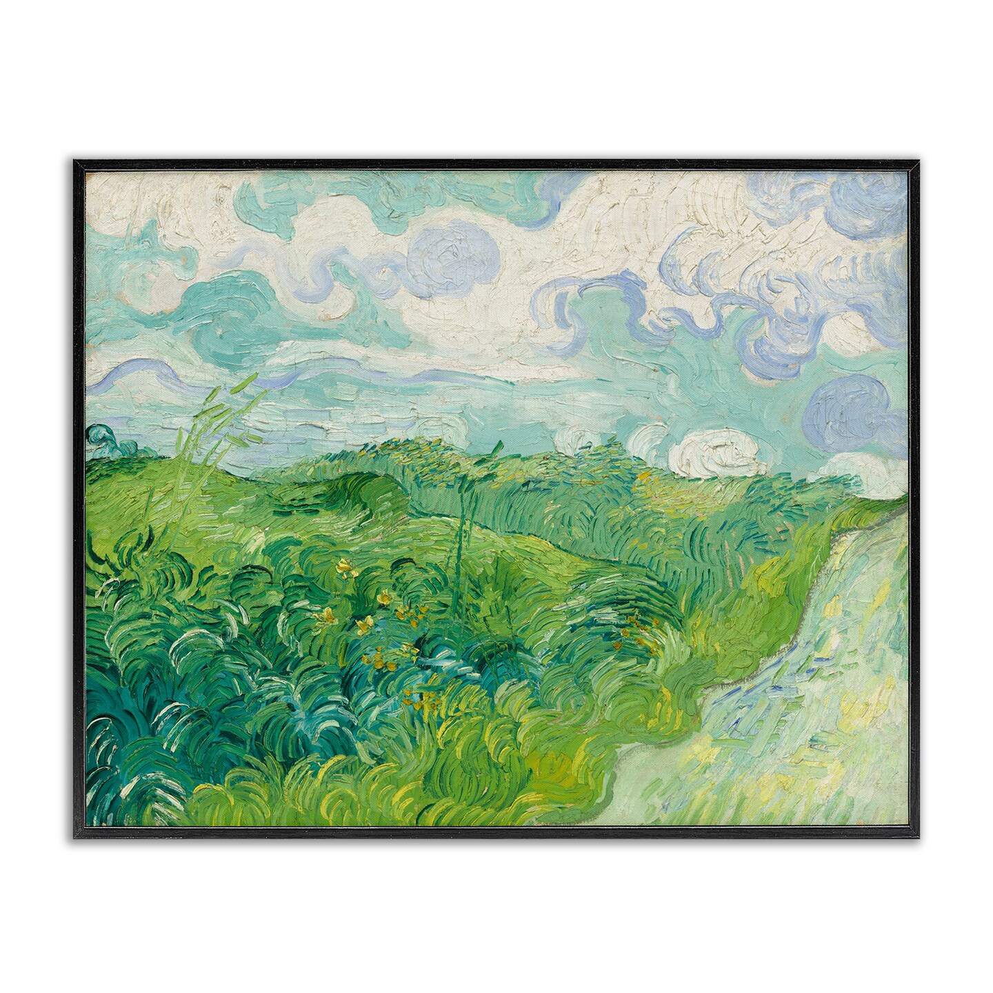 Stupell Industries Van Gogh Green Wheat Field Framed Giclee Wall Art Design by one1000paintings