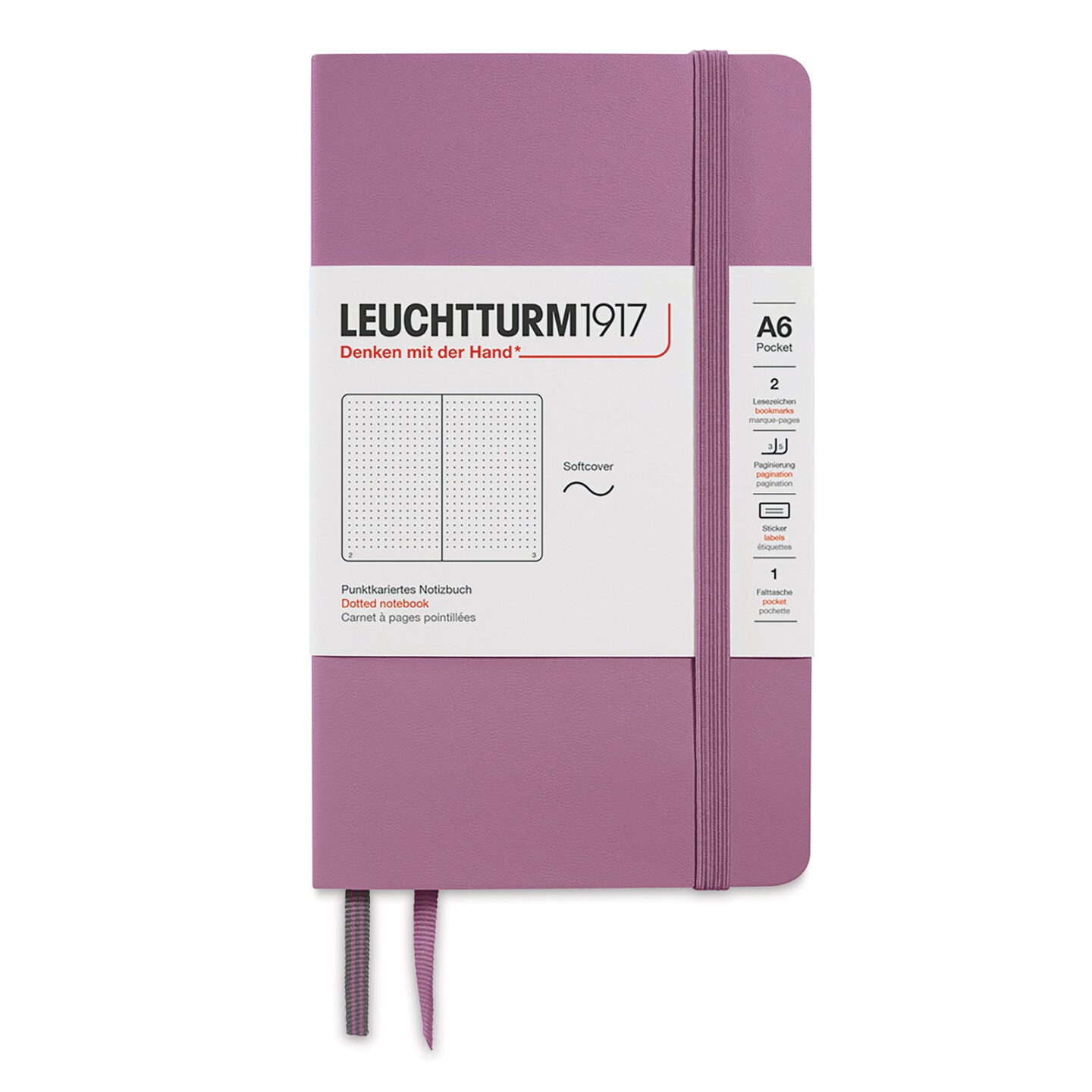 Leuchtturm1917 Dotted Softcover Notebook - Dusty Rose, 3-1/2" x 6"