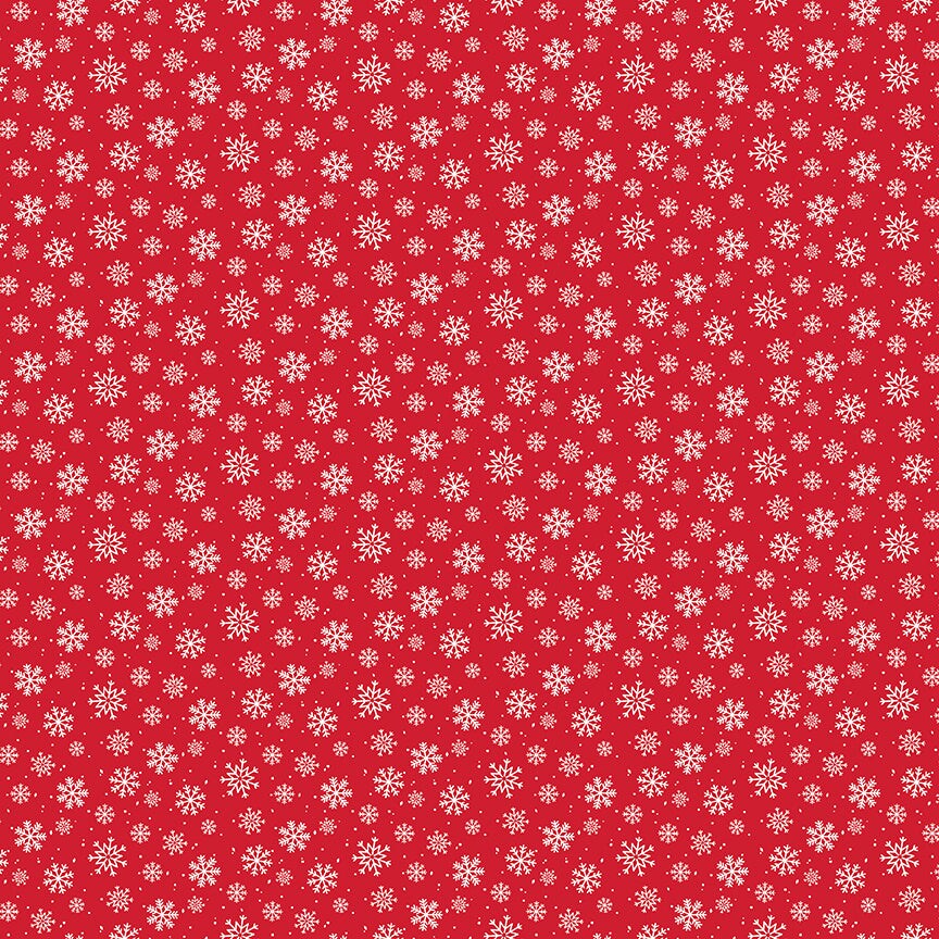 Fabric Riley Blake Red Snowflakes Seasonal Basics by the Quarter Yard C773-RED