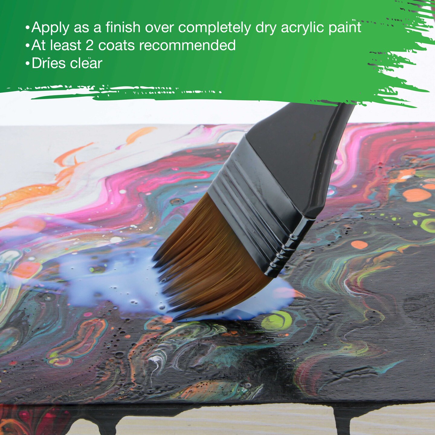 16 oz High Gloss Varnish for Acrylic Paintings - Clear Protective Finish with UV Protection
