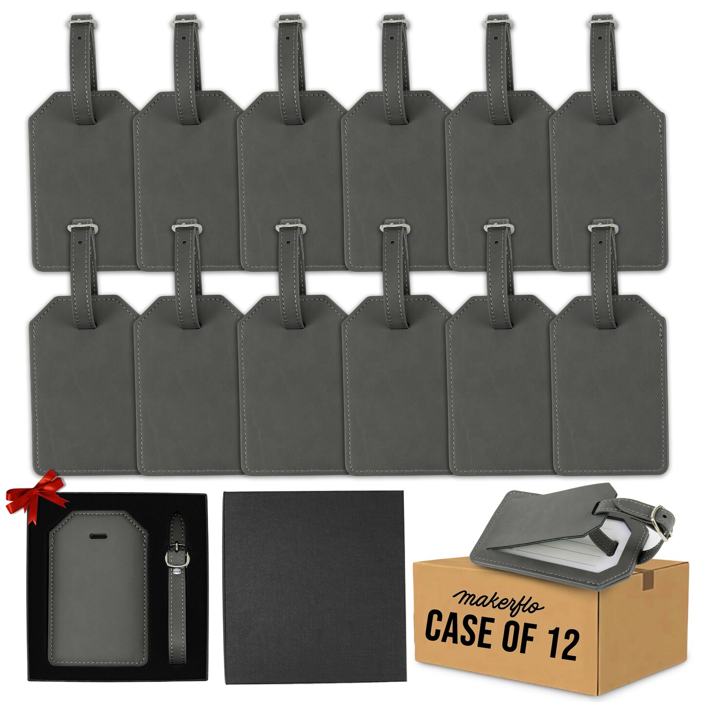 MakerFlo Laserette Engravable Leatherette Luggage Tag Blank, Pack