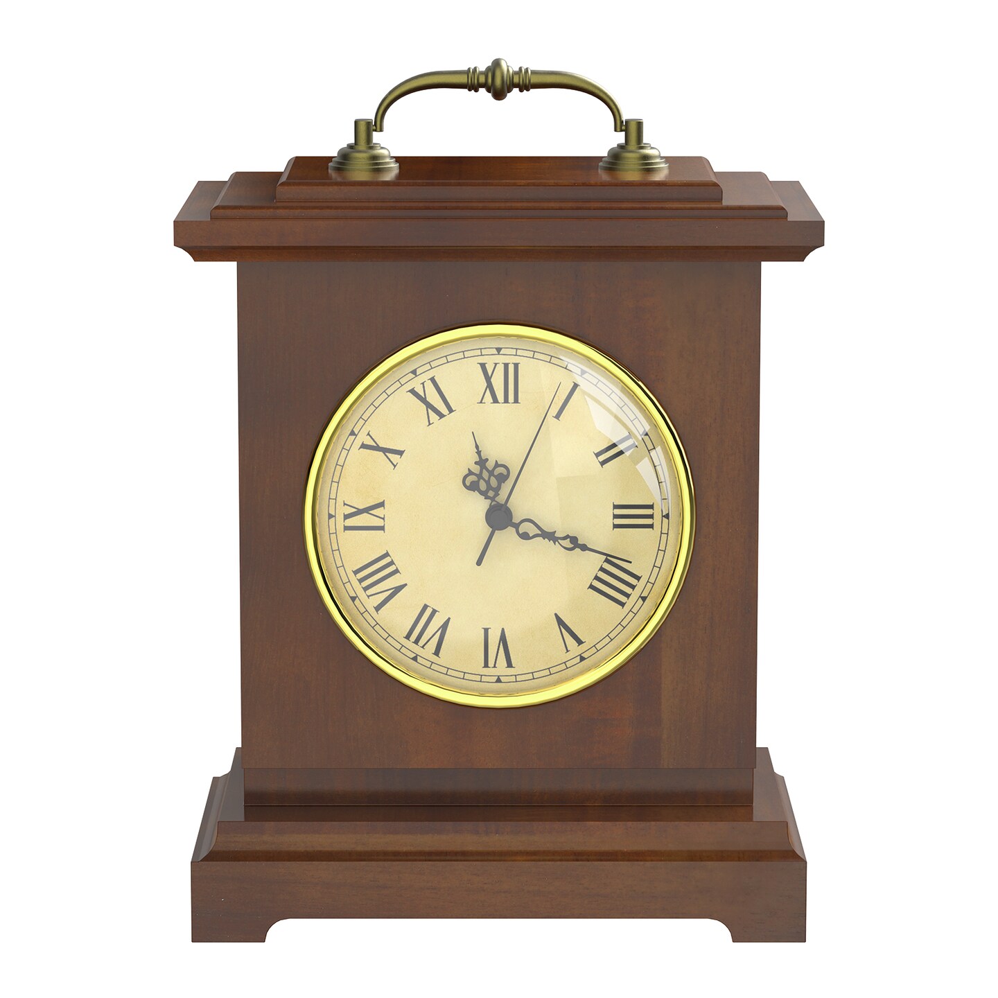 Vintage Mantel Clock with Hidden Safe, Silent Non-Ticking Wooden