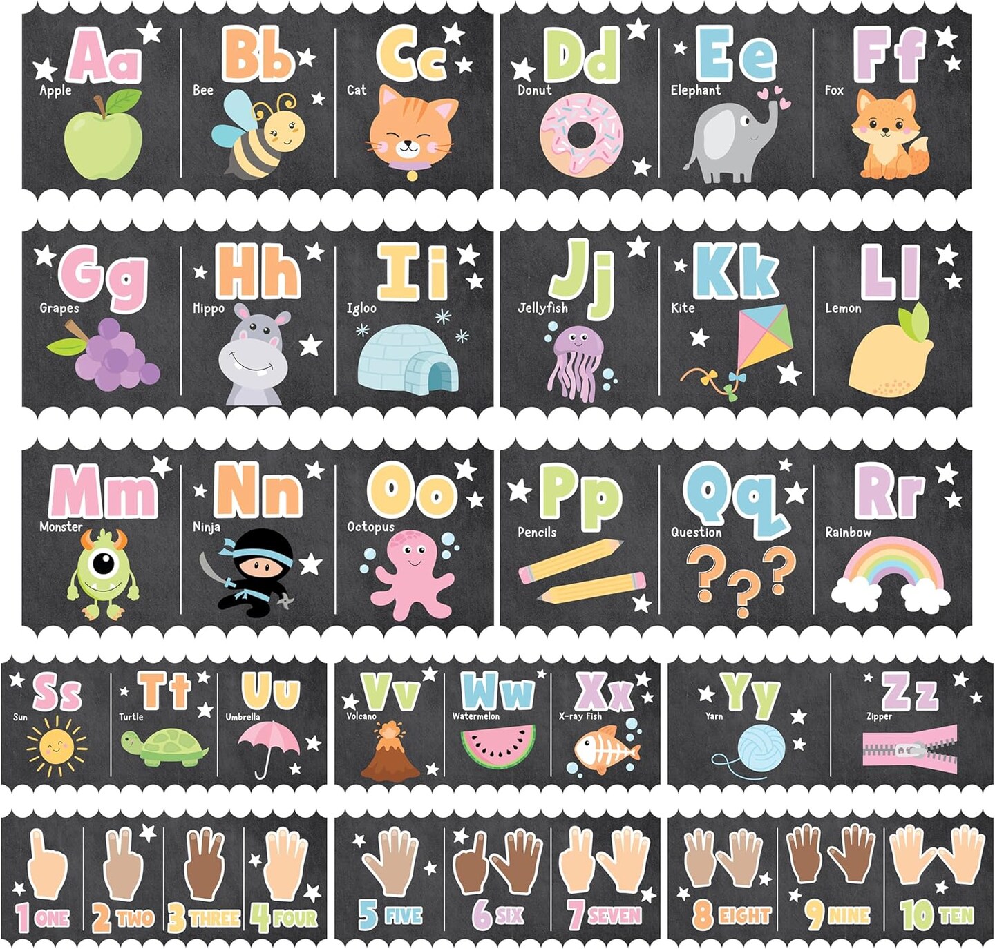 ABC Alphabet Posters for Classroom Wall Decor, Preschool & Kindergarten ...