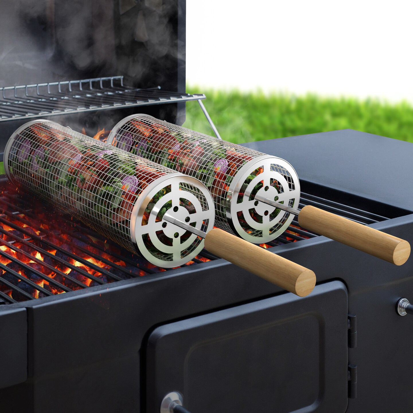 Sorbus Stainless Steel Large Folding Barbecue Grilling Basket with Handle