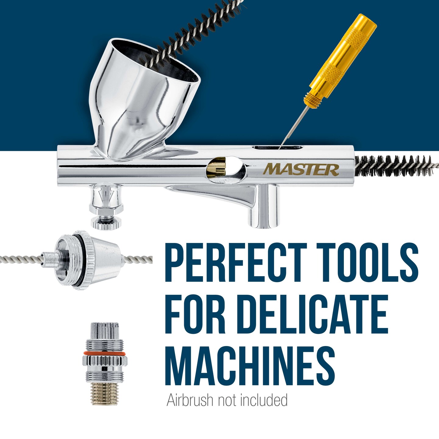 Airbrush Cleaning Kit 13-Piece, Airbrushing Cleaner Set with 1 Glass Pot Jar, 5 Cleaning Needles, 5 Brushes, 1 Wash Needle & How-To Airbrush, Cleaner Set Kit