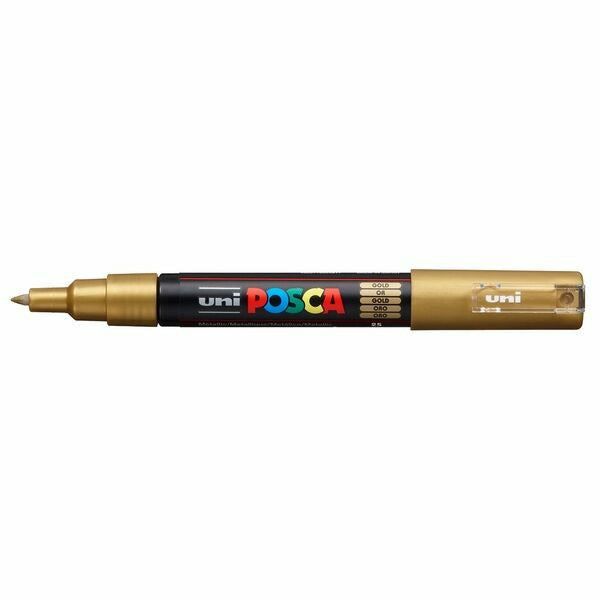 Uni Posca - PC-1M - Gold Extra-Fine Bullet Tip Acrylic Paint Pen