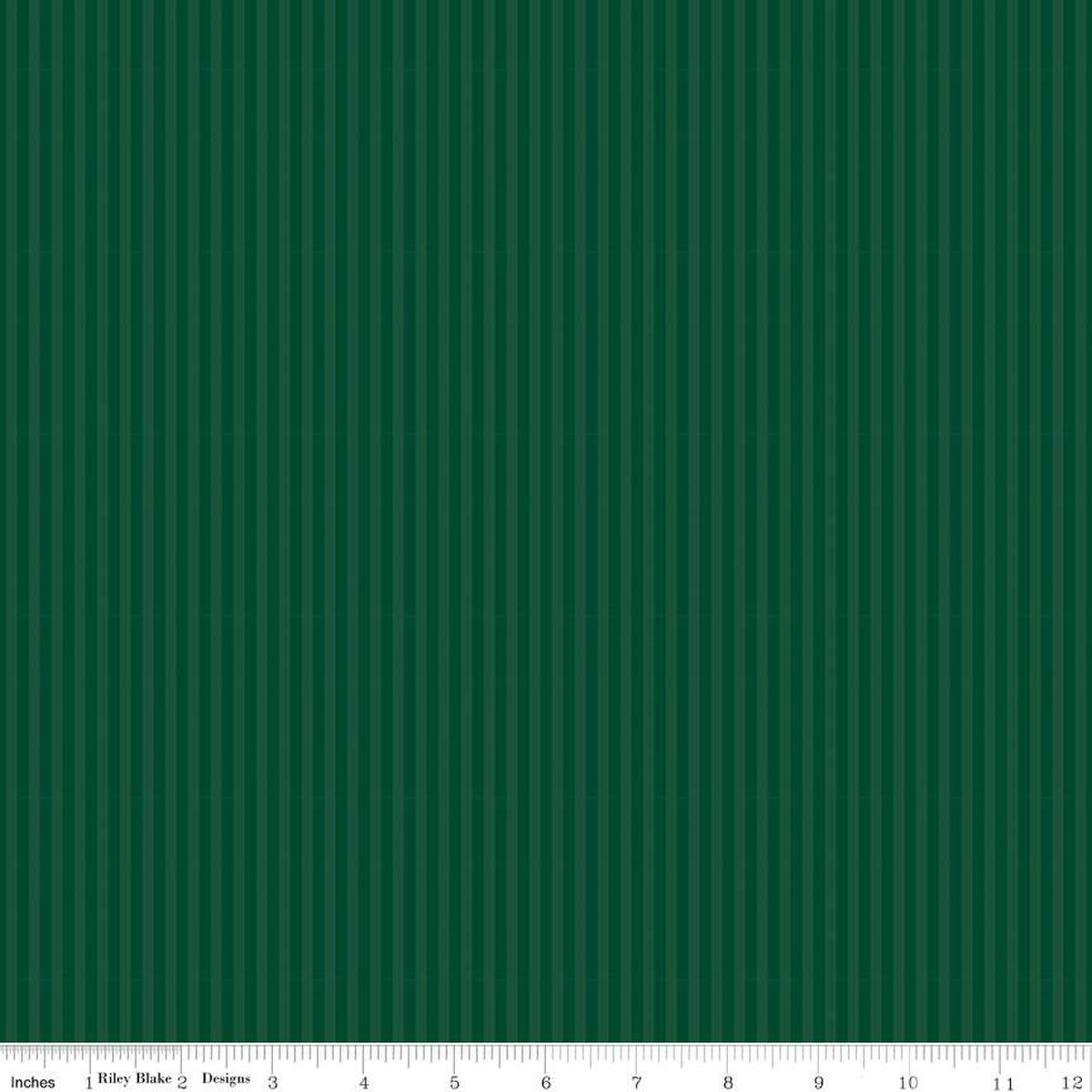 Fabric Riley Blake Basics Christmas Green 1/8" Tonal Stripes by the Quarter Yard C500-CHRISTMAS