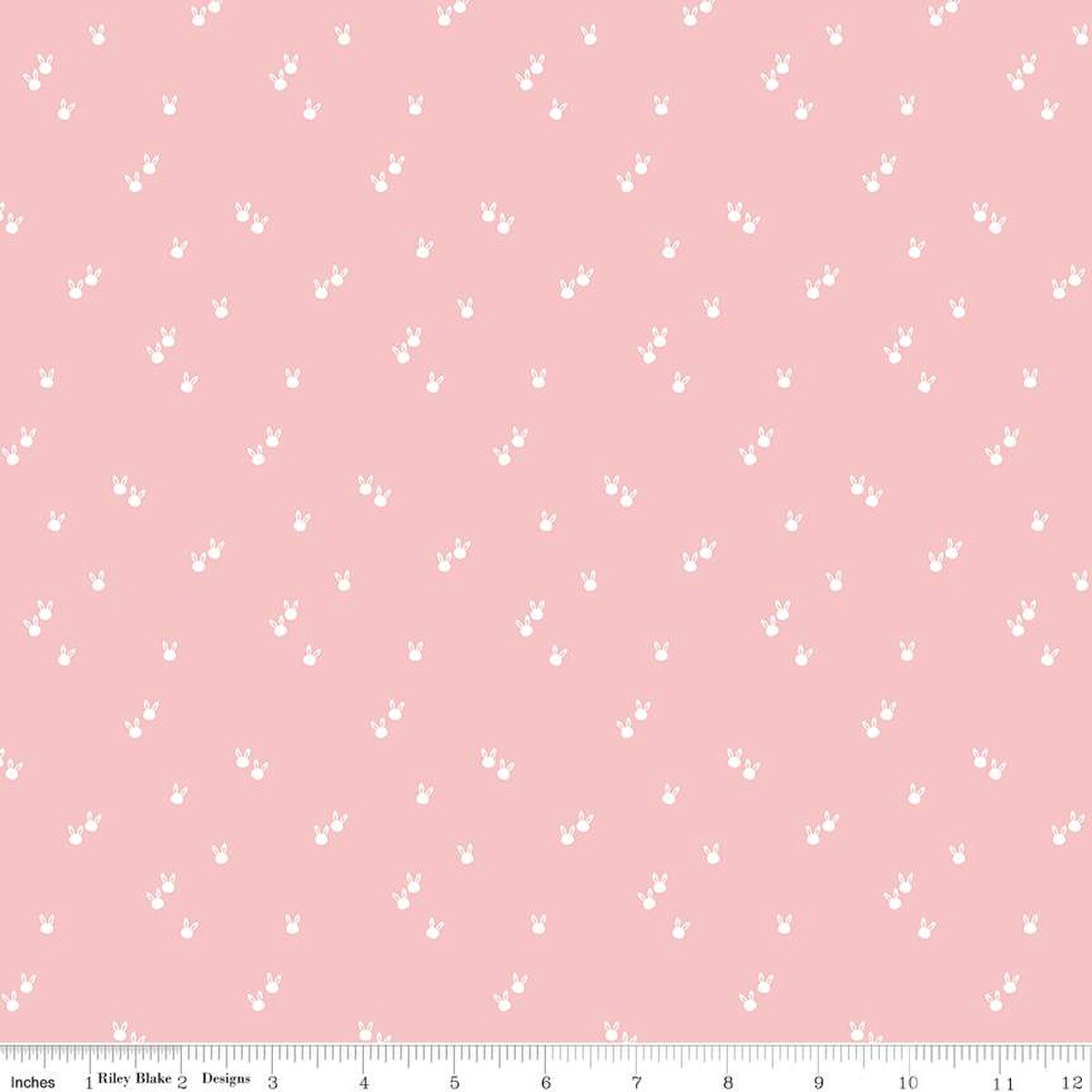 Fabric Riley Blake Seasonal Basics Pink Bunnies by the Quarter Yard C656-PINK
