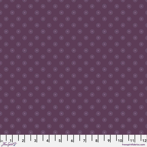 Fabric FreeSpirit Eggplant Blossom Dot Chromatics by the Quarter Yard PWFS053.EGGPLANT