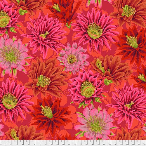 Fabric FreeSpirit Kaffe Collective Red Cactus Flower by the Quarter Yard PWPJ096.RED