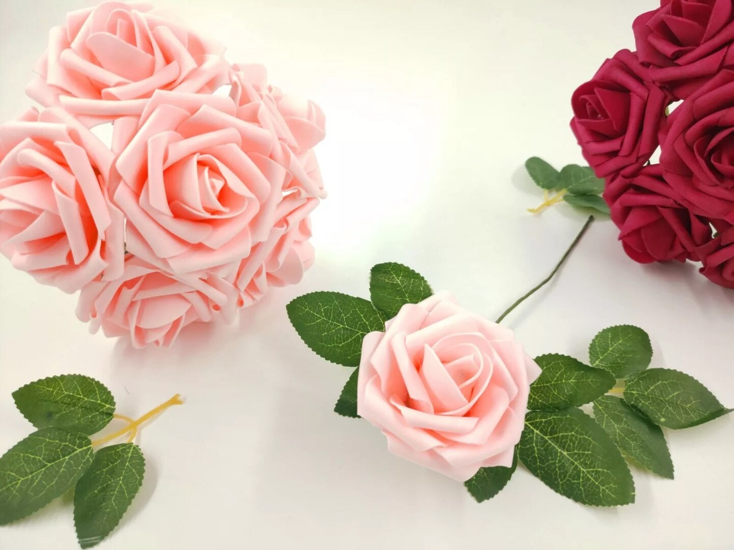 25pcs Artificial Flowers Real Looking Foam Roses Decoration DIY
