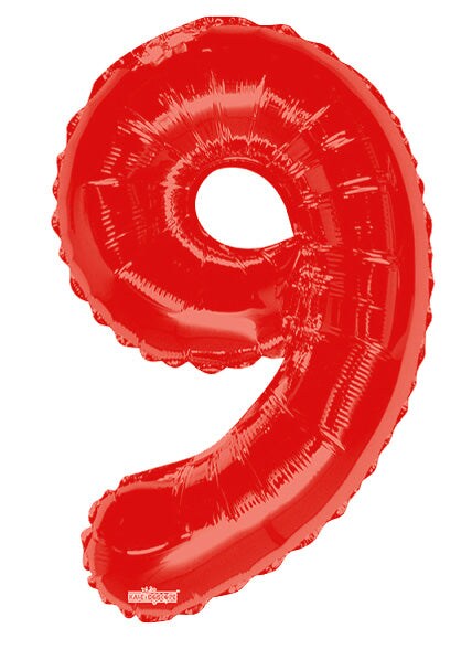34" Numeral 9 Balloon - Red, 1ct