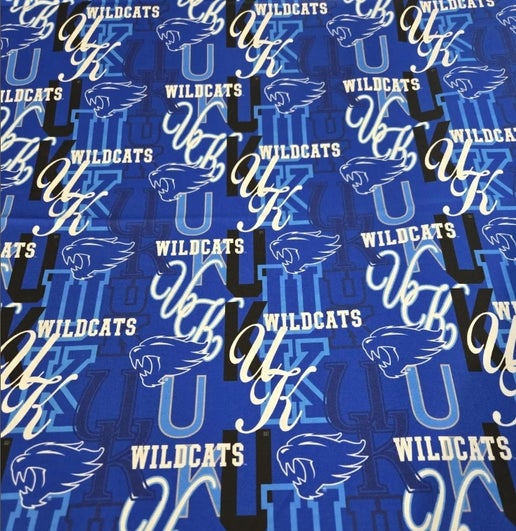 Licensed NCAA University of Kentucky Letters Cotton Fabric by the Yard
