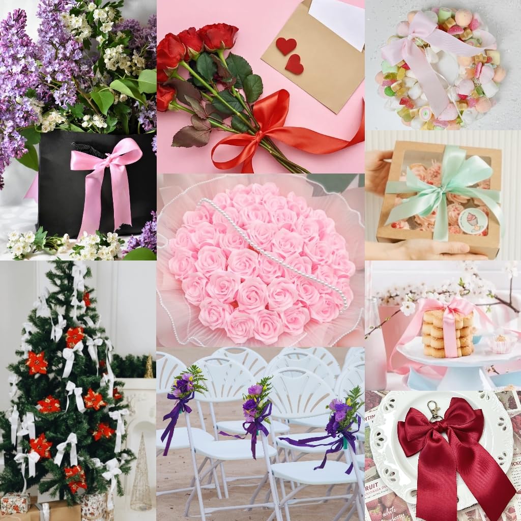 100 Yards 1 1/2 Inch Green Ribbon Decorative St Patricks Day Ribbon for Gift Wrapping Solid Fabric Ribbons Roll for Bouquets Green Silk Wrapping Ribbons Stocking Stuffers Decor