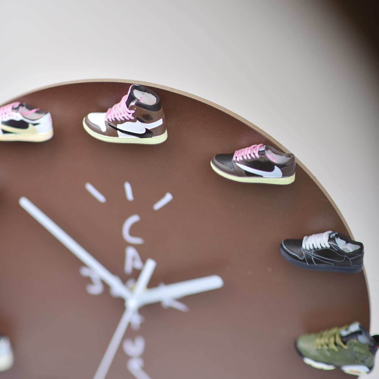 michael jordan clock with mini sneakers