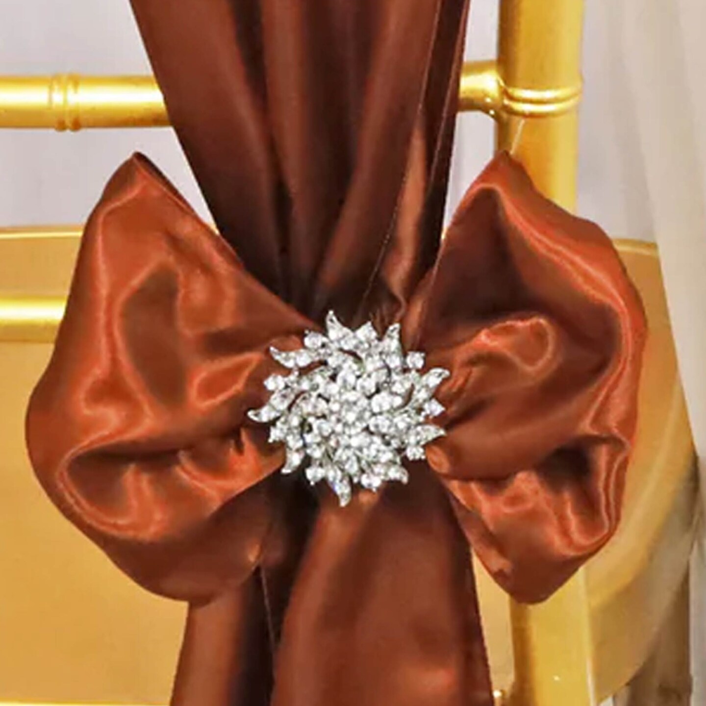 10 Pieces Cognac Satin Chair Sashes 8&#x22;x108&#x22; Elegant Event Decor