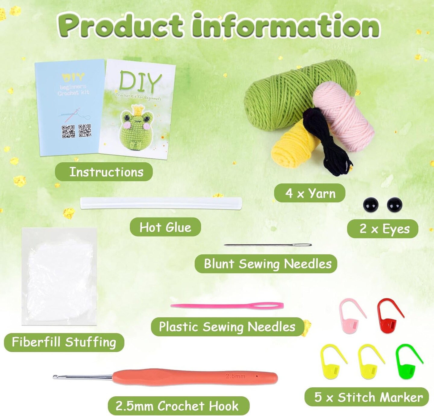 Crochet Kit for Beginners - Cute Frog