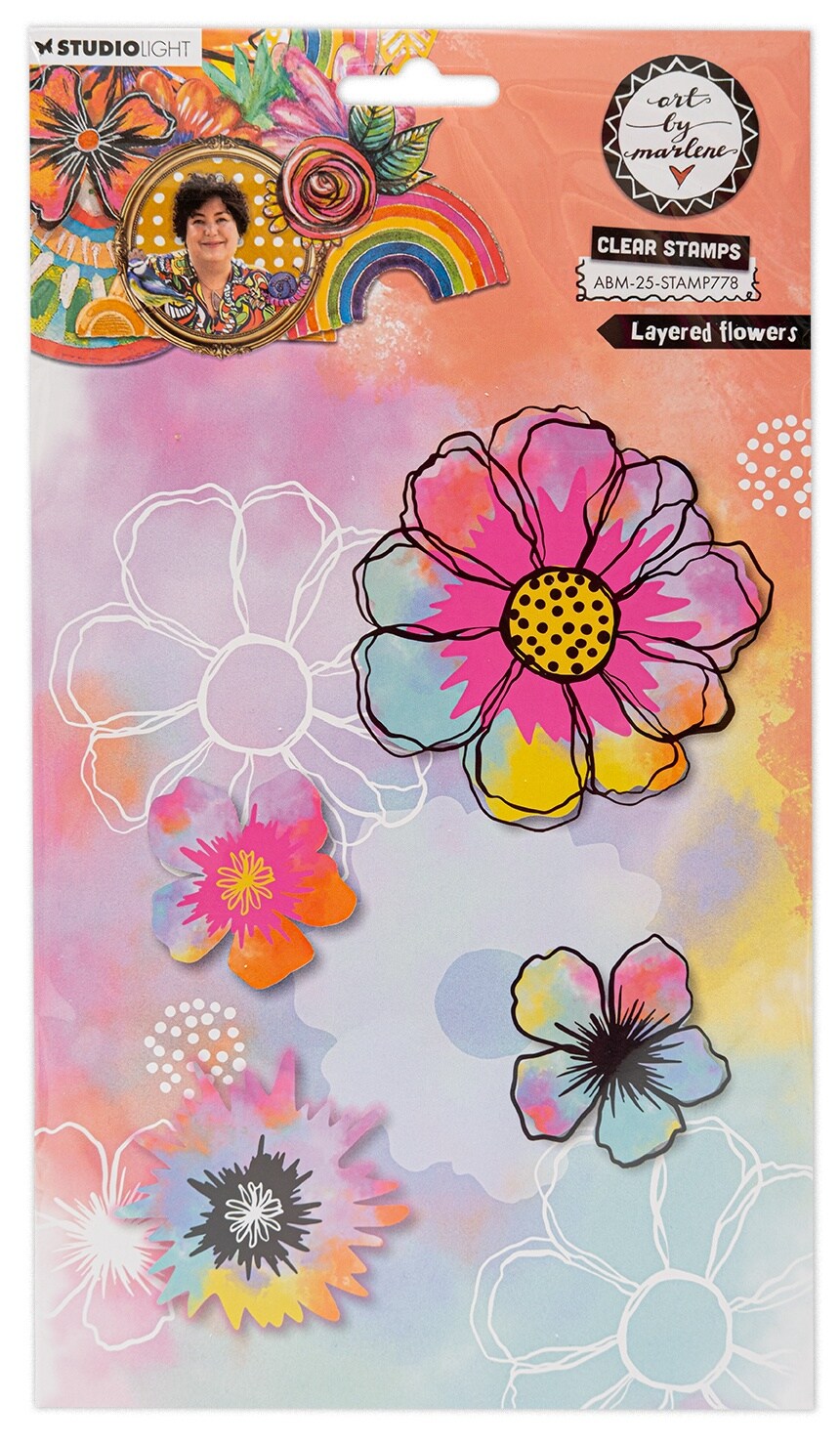 Studio Light Art By Marlene Clear Stamps 10/Pkg-Nr. 778 Layered Flowers