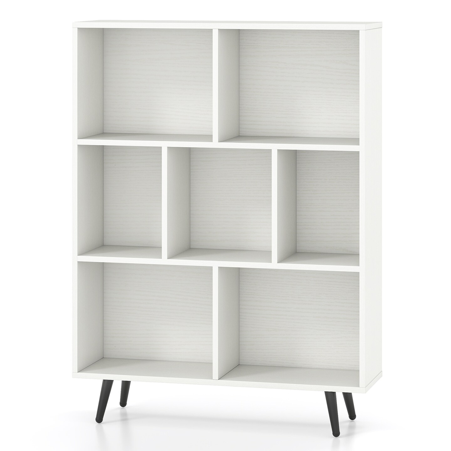 Engineered Wood Cube Bookcase with Metal Legs and Anti-Tip Kits