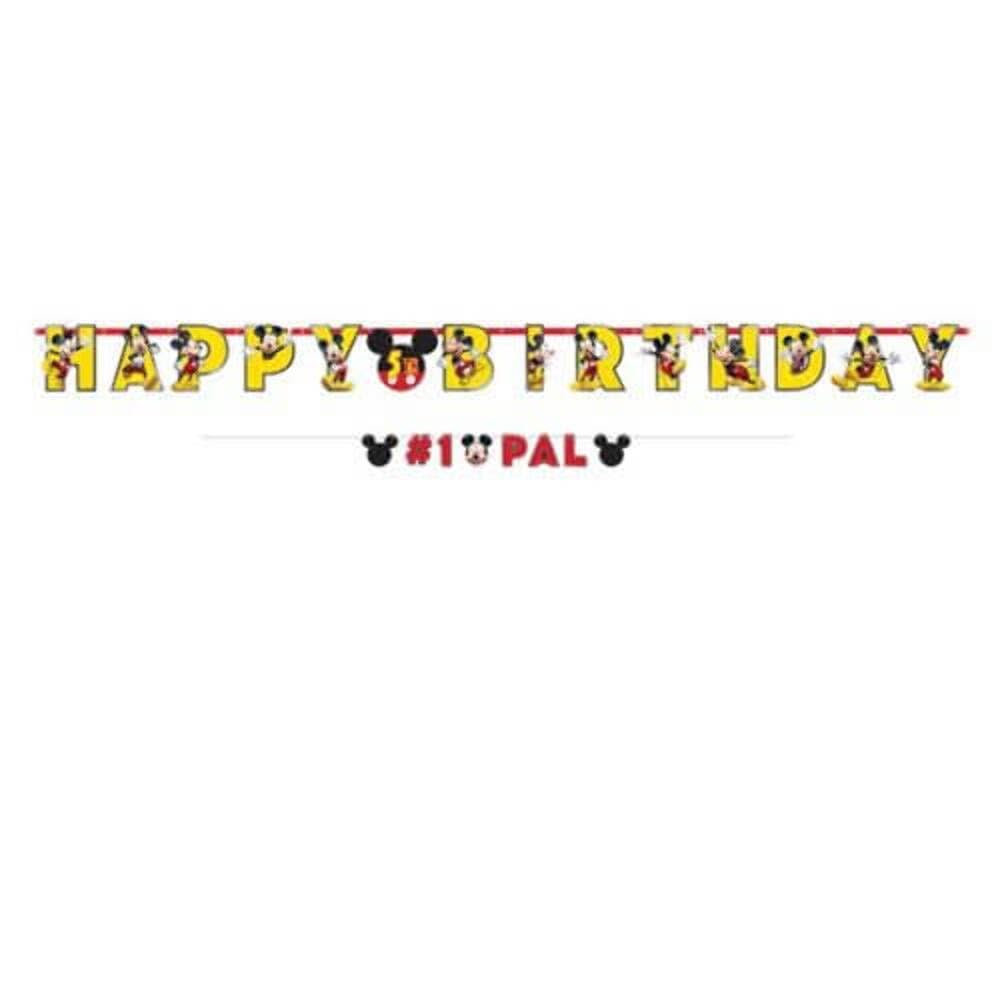 Mickey Mouse Forever Jumbo Letter Happy Birthday Banner Kit - 10' x 9" & 6' x 4" -Pack of 2