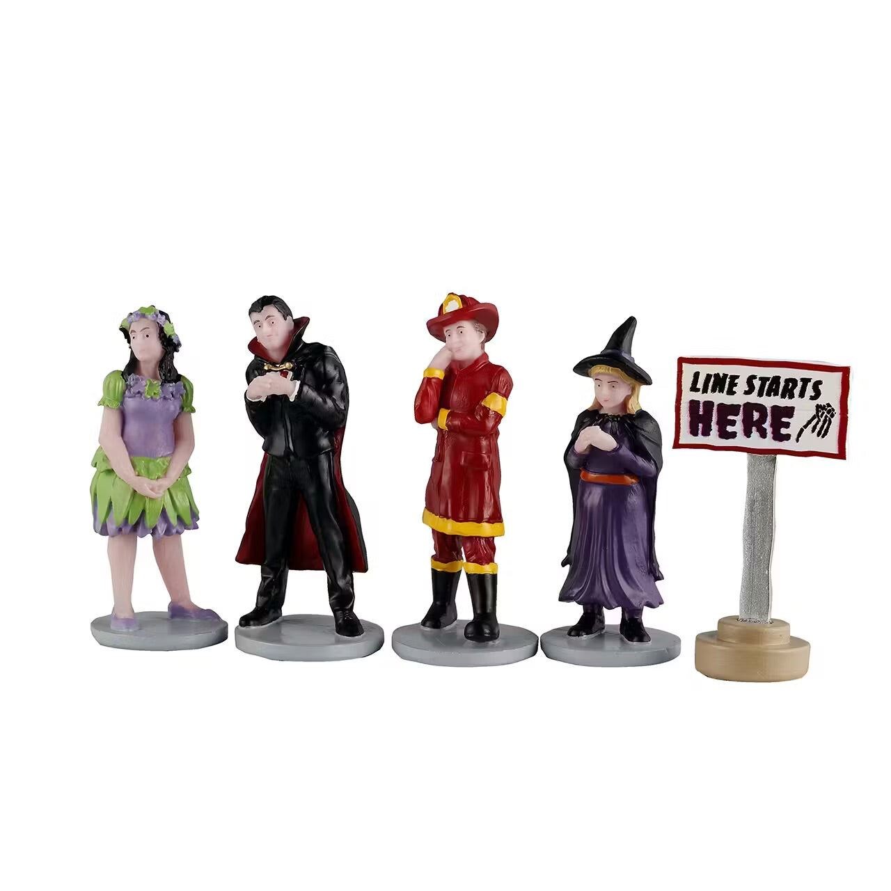 Lemax Spooky Town Halloween Village Accessory: Line Starts Here, Set of 5