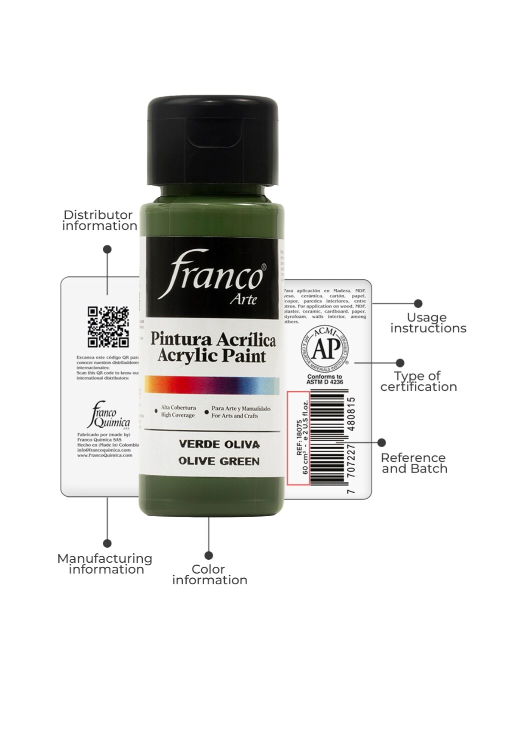 18071 Acrylic Paint 2 U.S fl oz / Olive Green