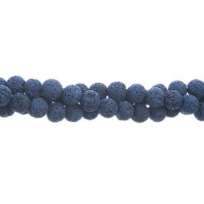 John Bead Earth's Jewels 8in 8mm Round Lava Stone Semi-Precious Natural Bead Strand