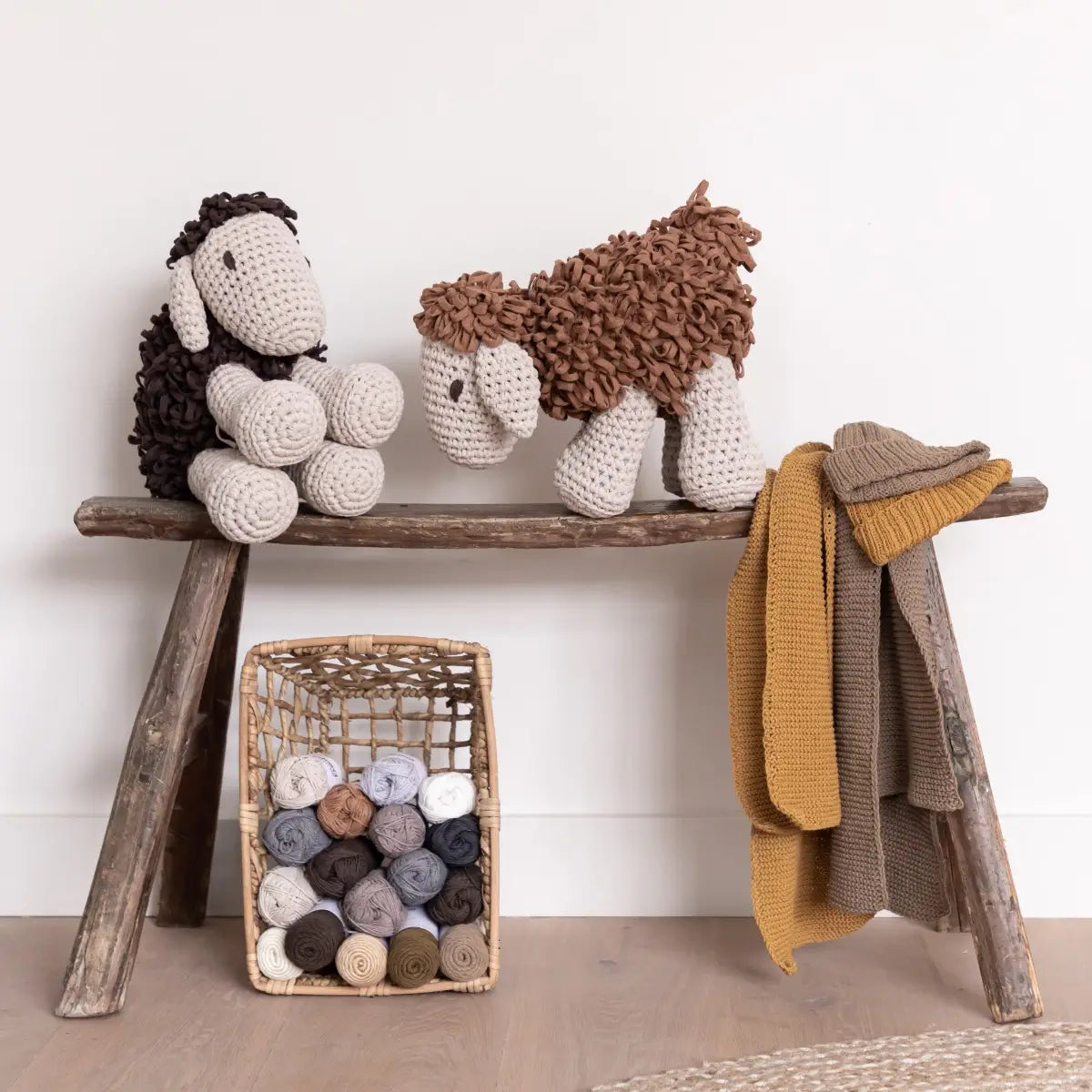 DIY Crochet Kit by Hoooked Sheep Robby Tabaco Brown PAK211-39