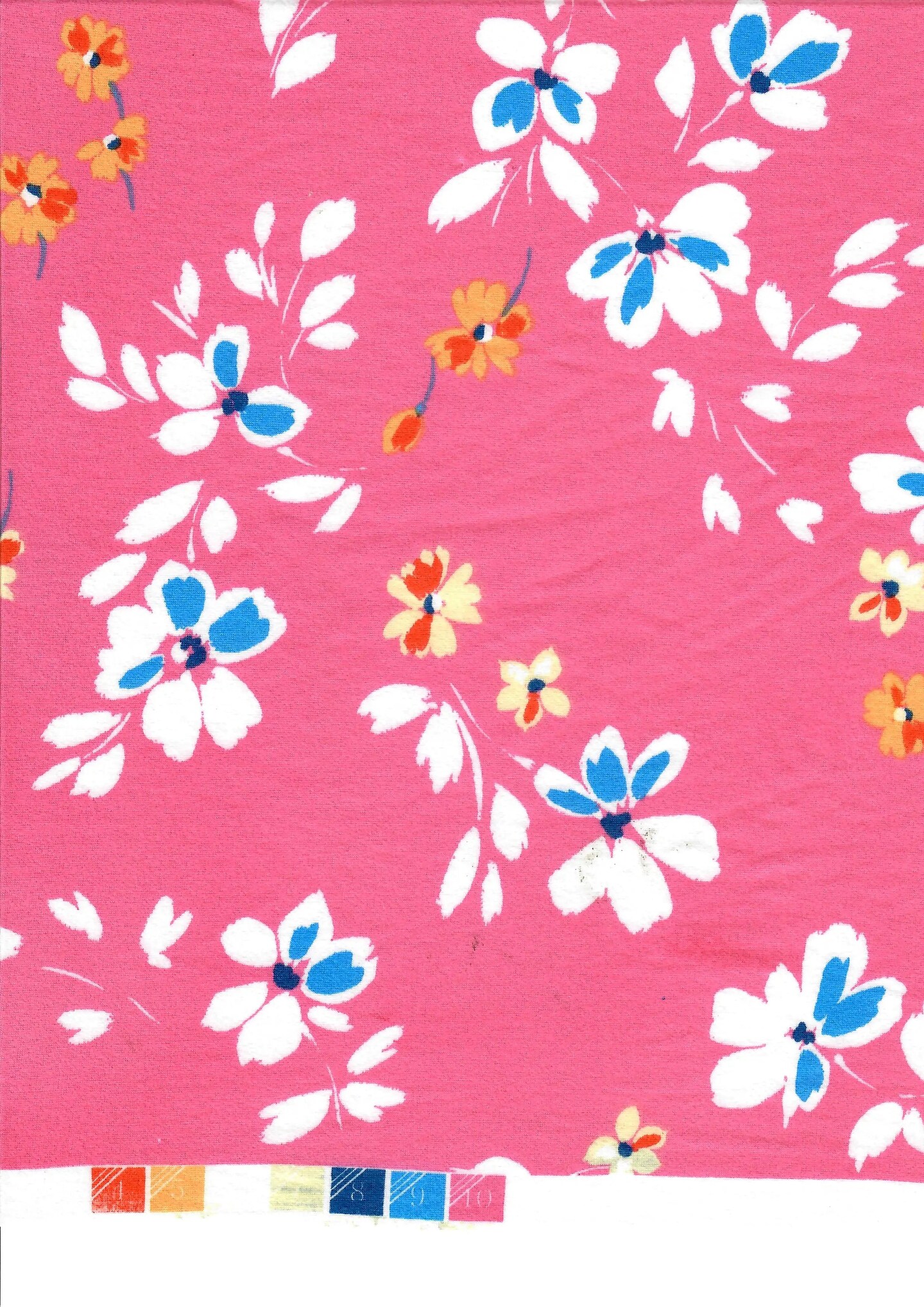 1 Yard Pink Hot Floral DTY Brushed Knit Fabric Stretch Soft Material 58/59&#x22; Wide