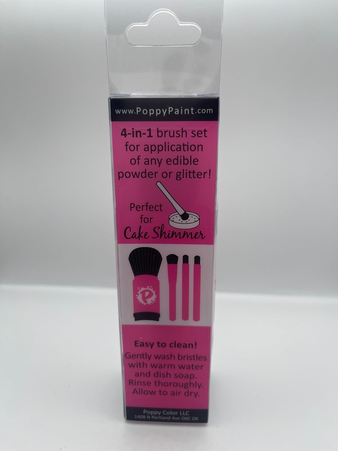 Poppy Paint 4-in-1 Brush Set Versatile Brushes for Edible Painting &#x26; Dessert Decorating