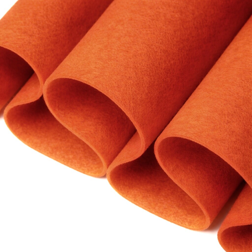 FabricLA Craft Felt Fabric - 72" Inch Wide & 1.6mm Thick Non-Stiff Felt Fabric by The Yard - Use This Soft Felt Roll for Crafts - Felt Material Pack - Orange Felt, 3 Continuous Yards
