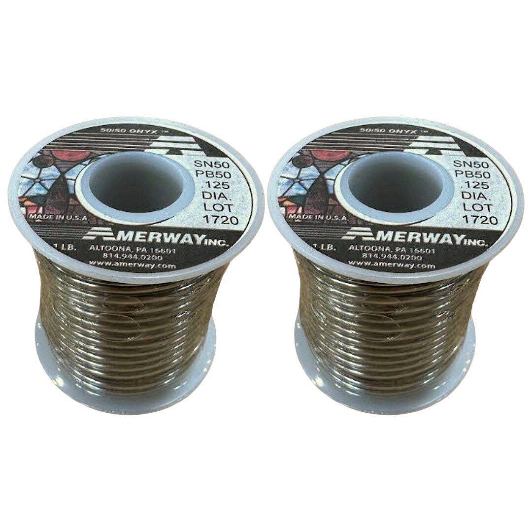 2 PACK--Amerway 50/50 Solder 1lb.Spool for Glass Projects & Other Crafts