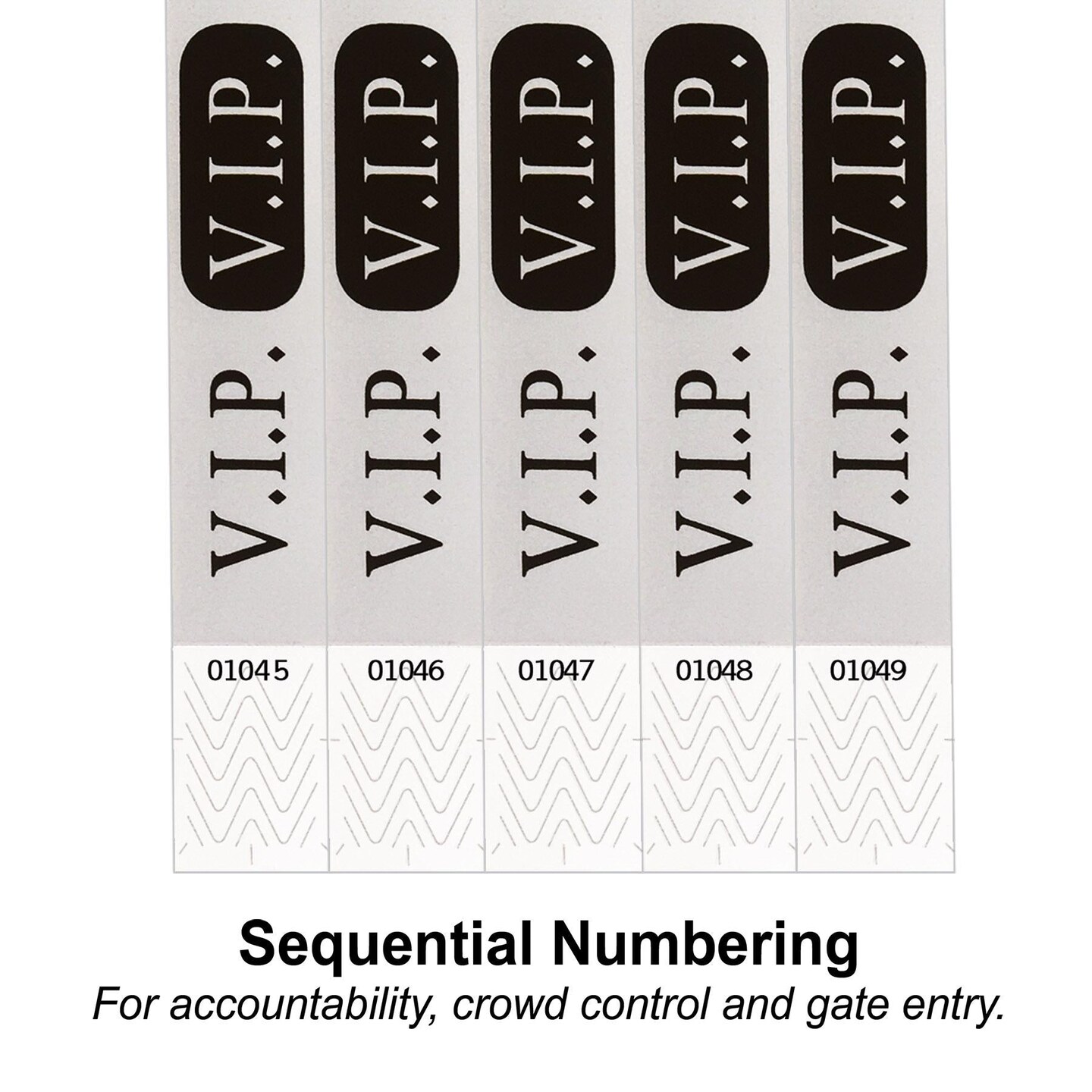 600 Pack Beistle Silver V.I.P. Party Wristbands