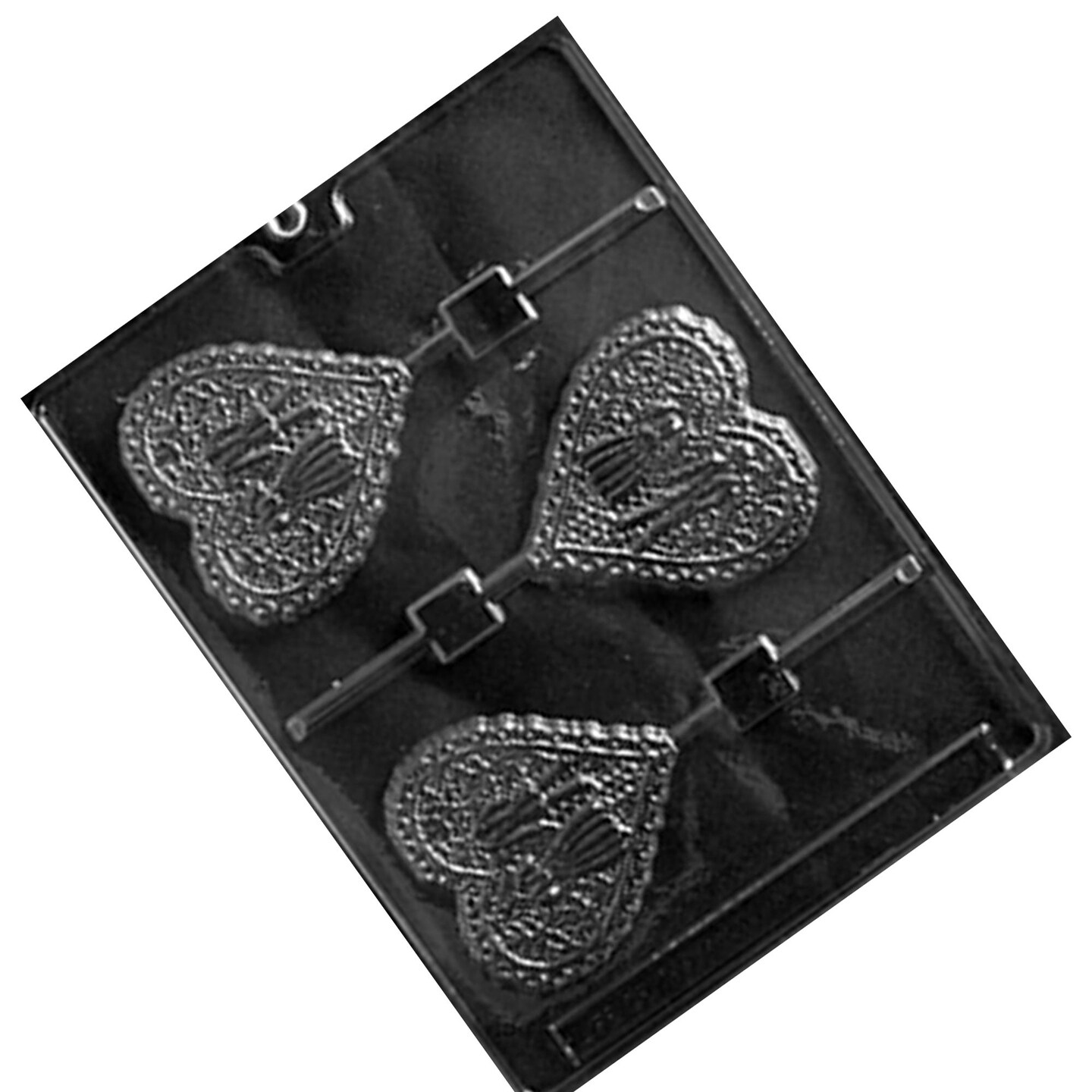Lacy Bride and Groom Heart Lolly Chocolate Mold for Wedding Treats