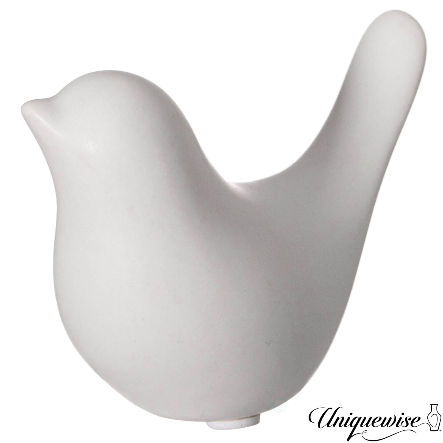 Uniquewise White Ceramic Bird Statue
