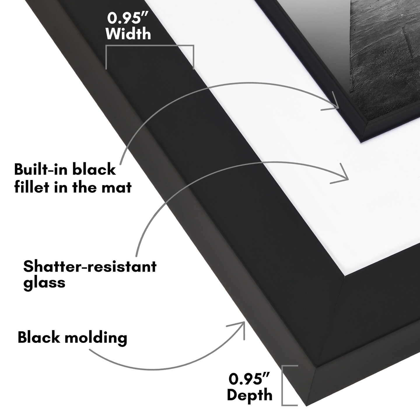 Americanflat 11x14 Picture Frame with Decorative Inner Mat Accent - Use as 8x10 with Mat or 11x14 without the Mat - Statement Frame with Shatter-Resistant Glass