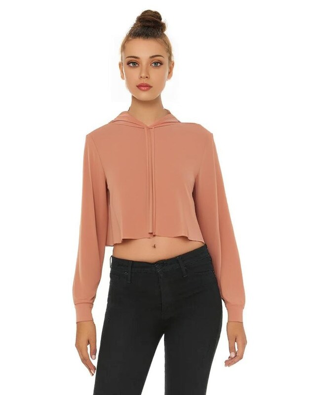 Bella + Canvas&#xAE; Cropped Long Sleeve Hoodie for Women