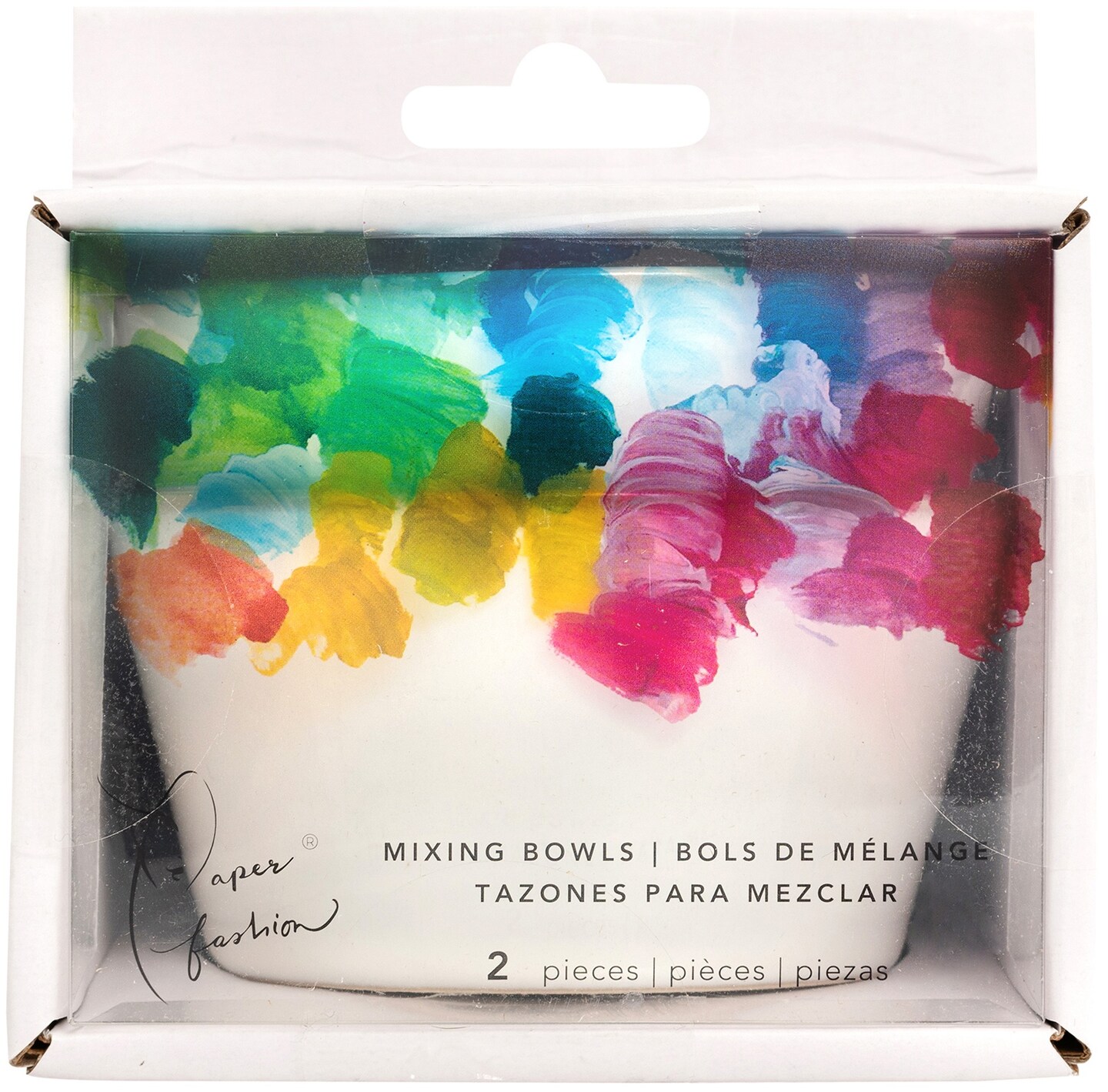 Paper Fashion Ceramic Paint Mixing Bowls 2/Pkg-White