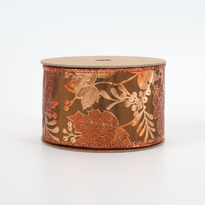 LaRibbons 2 1/2&#x22; Wired Ribbon | Leaf | 10 Yard Roll
