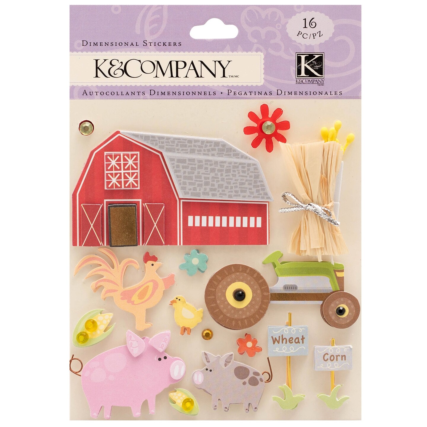 K&#x26;Company Dimensional Stickers-Farm Life