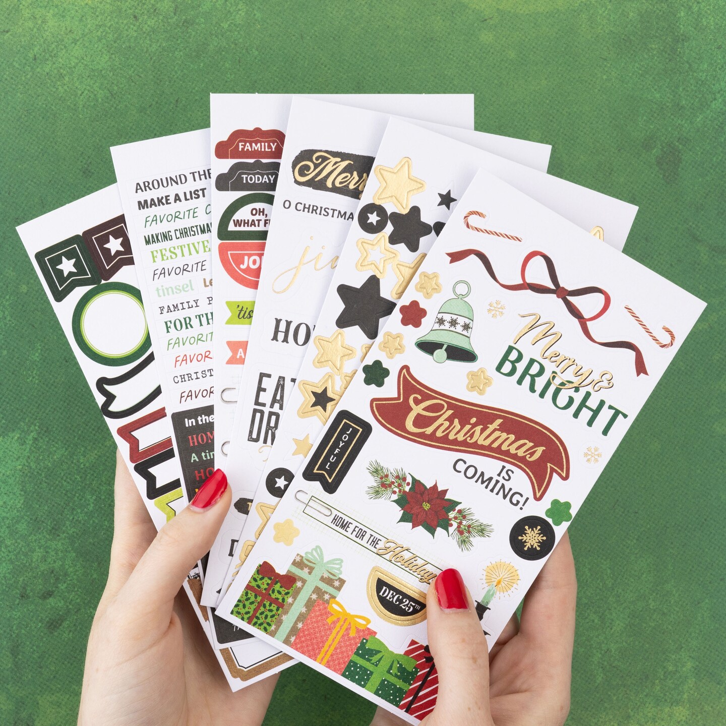 Vicki Boutin Evergreen & Holly Sticker Book with Gold Foil Accents