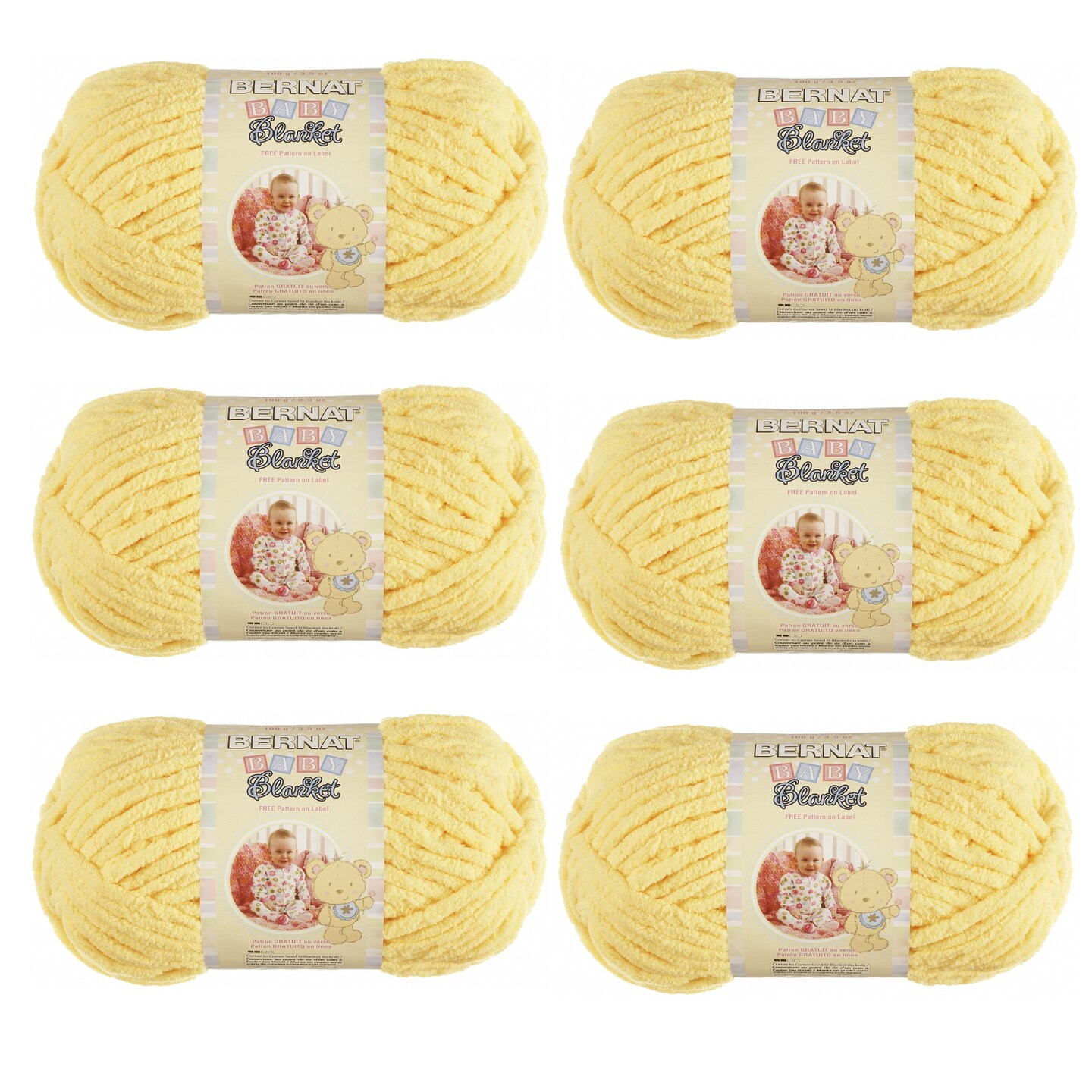 Multipack of 6 - Bernat Baby Blanket Yarn-Yellow