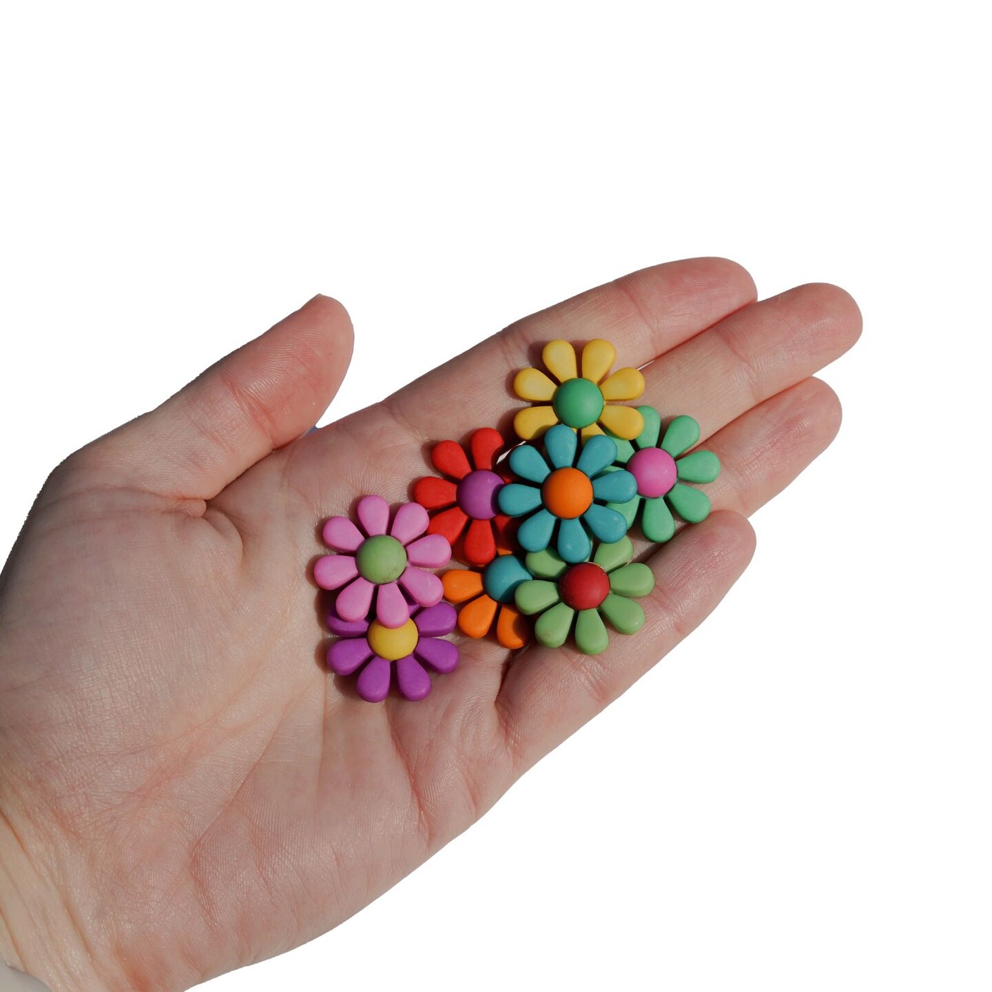 Assorted Flower Power Buttons &#x2013; 50+ Piece Set for Sewing, Scrapbooking &#x26; DIY Crafts &#x2013; Colorful Floral Designs