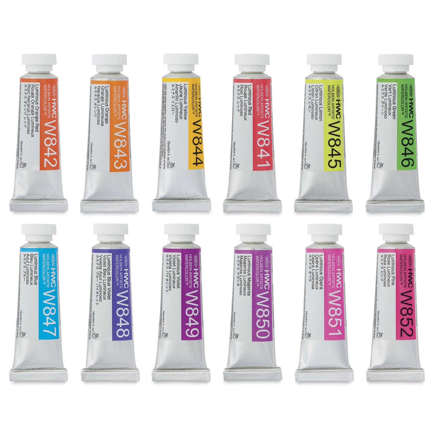 Holbein Artists&#x27; Watercolors- Set of 12, Luminous, 15 ml