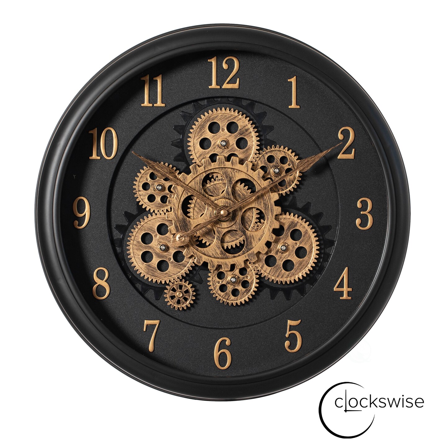 Clockswise 16&#x27;&#x27; Industrial Exposed Rotating Gear Wall Clock Steampunk Aesthetic with Vintage-Inspired Design Rustic Accents &#x26; Mechanical Charm Perfect for Living Room Bedroom Office or Entryway D&#xE9;cor