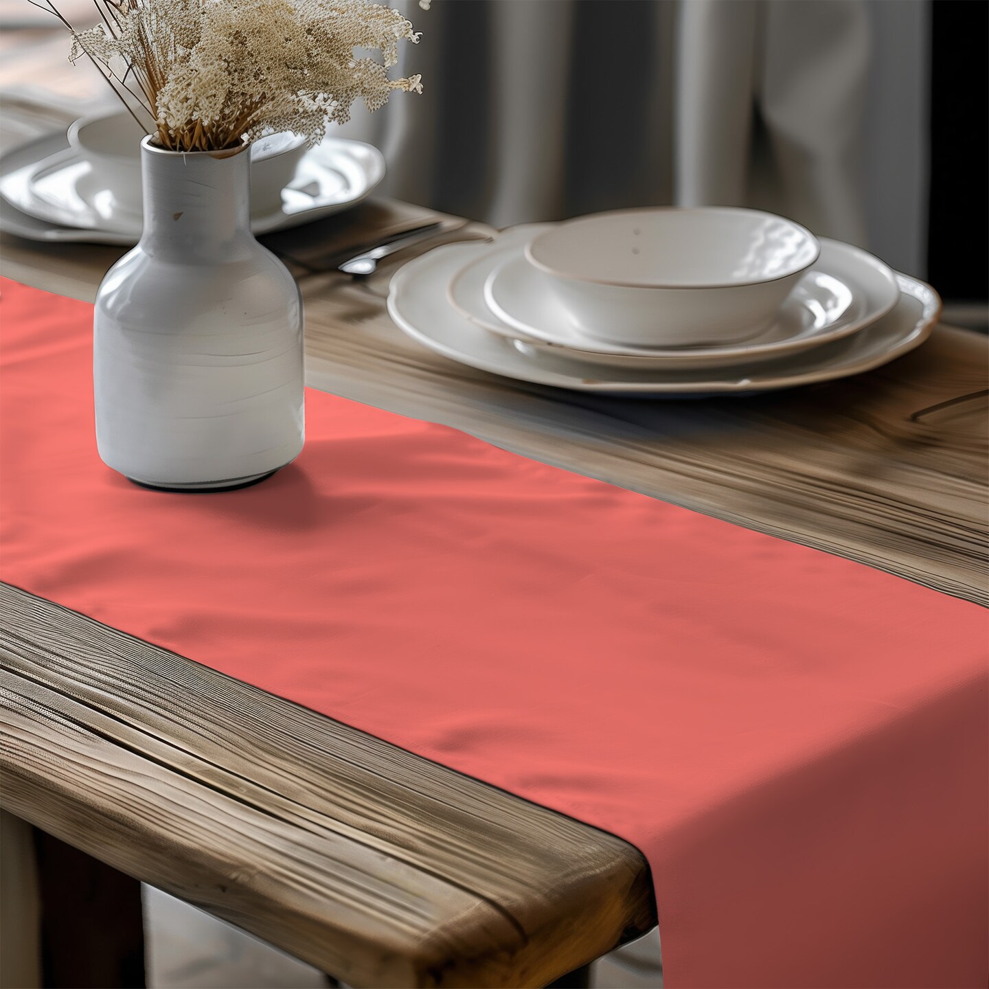 Peach Coral Salmon Table Runners Placemats USA Handmade Modern Contemporary 24 36 48 54 66 72 inches Custom Sizes Swatches - image7
