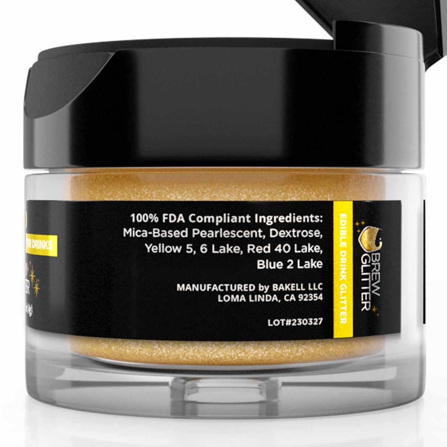 Brew Glitter - Gold Edible Drink Glitter (4g, x1 Flip-Cap Jar) for Beer, Cocktails and Beverages